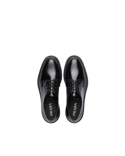 prada denim derby shoes|prada brushed leather derby shoes.